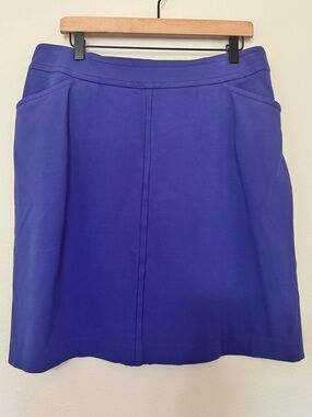 Talbots Purple A-Line Skirt 12W Stretch Pockets Career Knee Length Plus Size